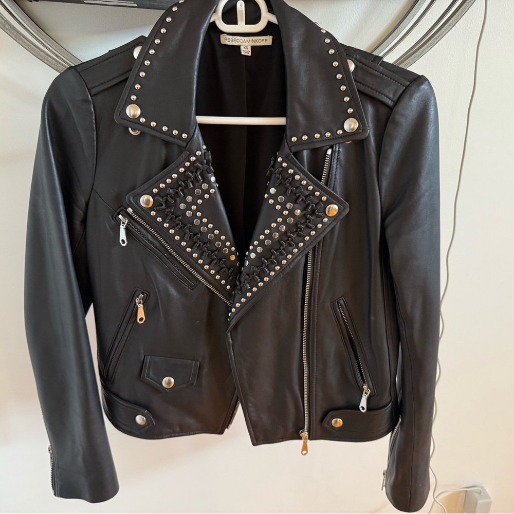 Rebecca Minkoff Black Studded Leather Jacket